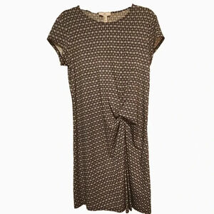 HALSTON H Textured Midi Dress | Asymmetrical Drape | NWT